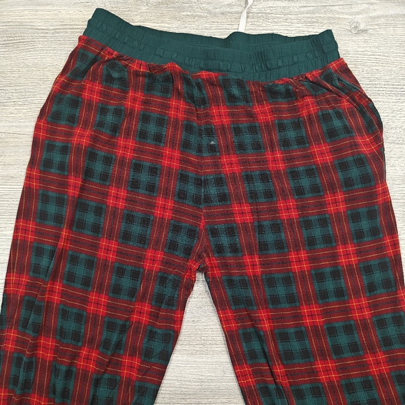 Little Sleepies Adult Tartan Pajamas Shirt Small Bottoms XL Plaid Red Green - Picture 11 of 13